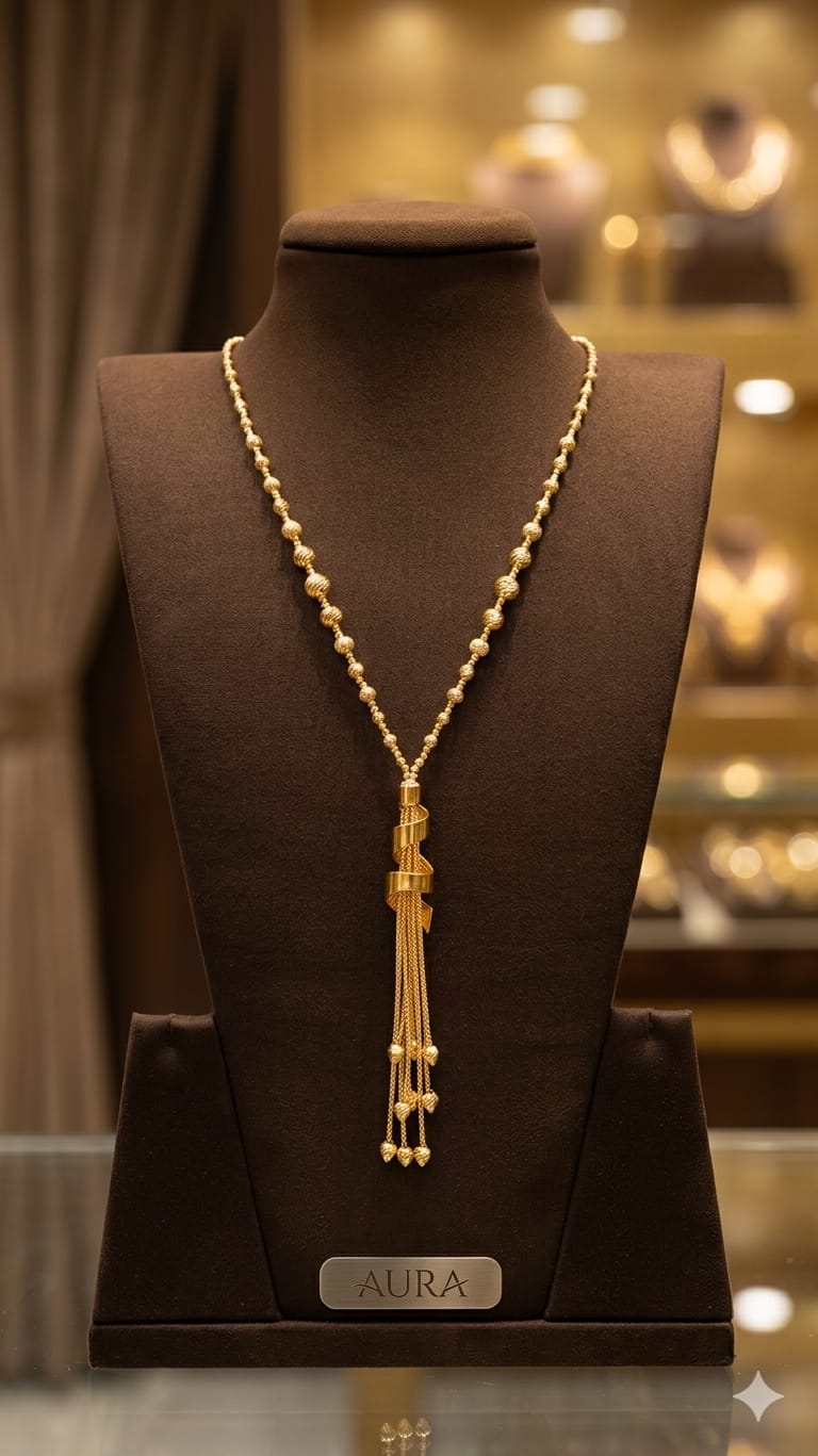 21K Gold Ribbon Tassel Lo...