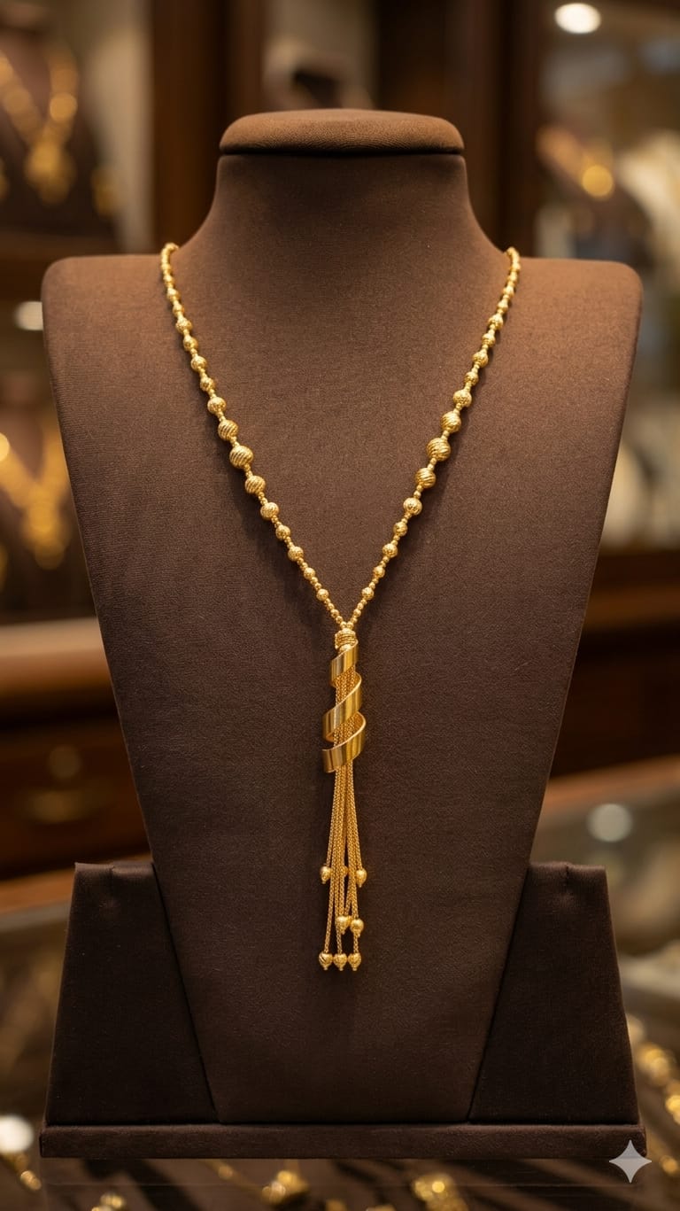 21K Gold Spiral Tassel Lo...