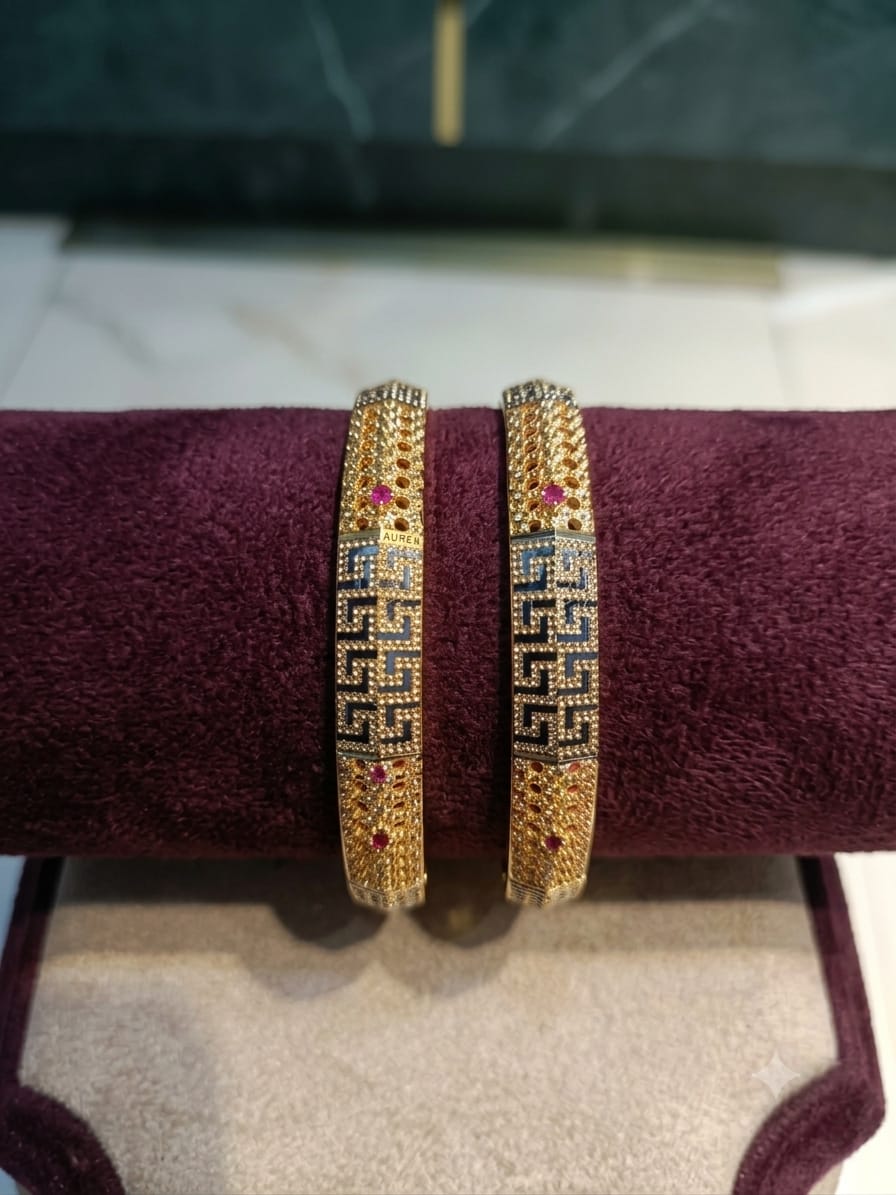 22K Gold Greek Pattern De...